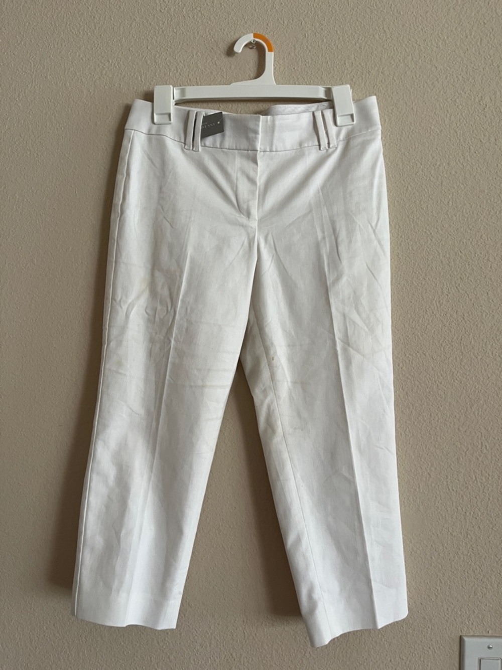 Ann Taylor Cropped White Dress Pants
